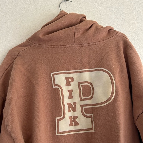 Victoria's Secret Pink Dog Ivy Fleece FullZip Hoodie Campus Pant Set Toffee Sz M - Picture 14 of 16